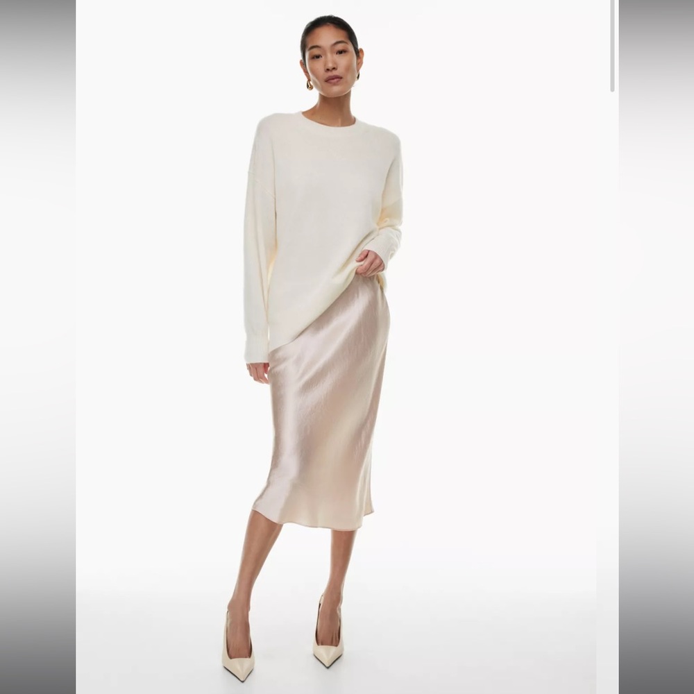 BRAND NEW!! Aritzia Slip Satin pink  Midi Skirt